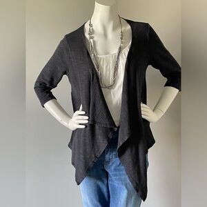 Black Jessica Simpson draped front open cardigan with 3/4 sleeves